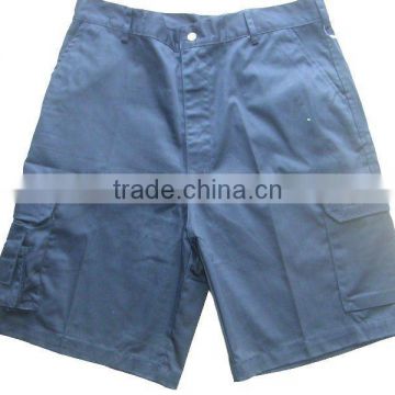 Dark Blue 100% Cotton Short Workwear Pants for Men SL110429