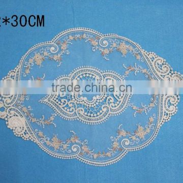 Most fashion design water soluble table cloth embroidery colorful lace wedding decoration