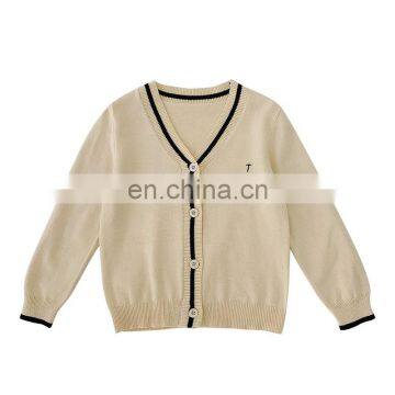 6504/Color blocking high quality spring baby girls cotton coat simple fashion casual knit cardigan sweater