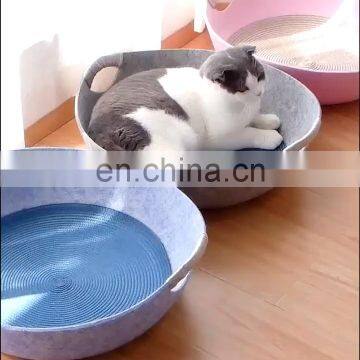 Hot sales SummerCool Cat Basket Bed Kitten Pot Shaped Bed Pet Nest Cats Puppies Small Animals Lounge Detachable  felt cloth  bre