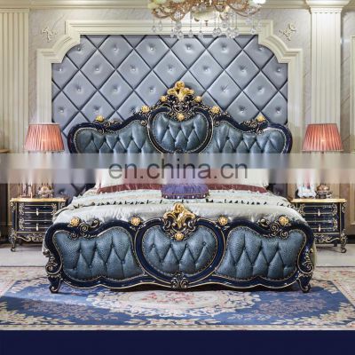Leather Soft Headboard Bed Antique Luxury Bedroom Sets Furniture