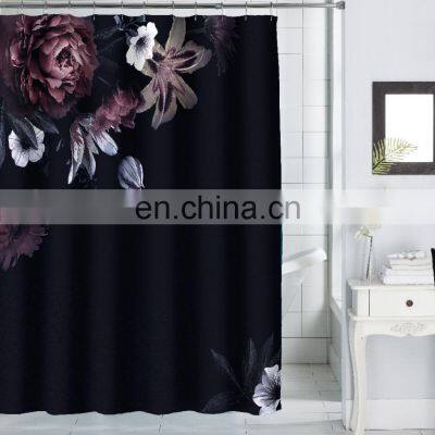Waterproof digital printing polyester bathroom shower curtains
