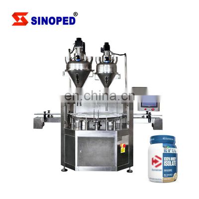 New Type High Speed Pepper Powder Filling Machinery Automatic Rotary Type Powder Filling Machine For Food & Beverage Shop