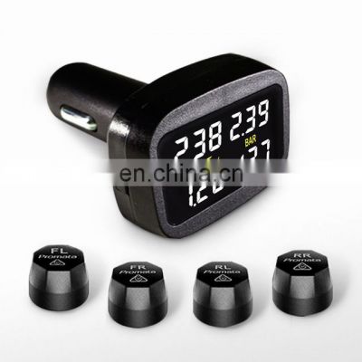 Cigarette Plug Real-time Wireless Car Tire Pressure Monitoring System With External TPMS Sensors