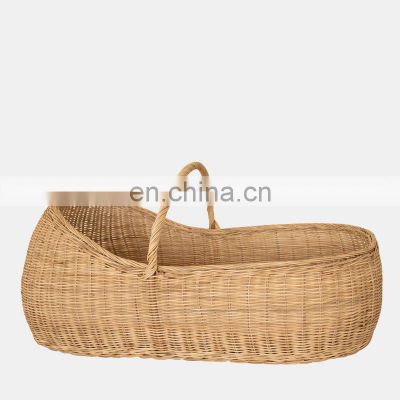 High Quality Wicker Baby Rattan Moses Basket, Best Price cradle Baby shower gift Crib For Doll Furniture Wholesale