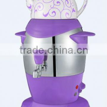 Purple Electric Stainless Steel Tea Maker with Ceramic Teapot