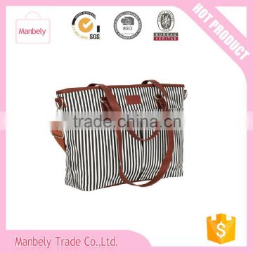 Designer Messenger Stripe Baby Bag with Baby Changing Pad