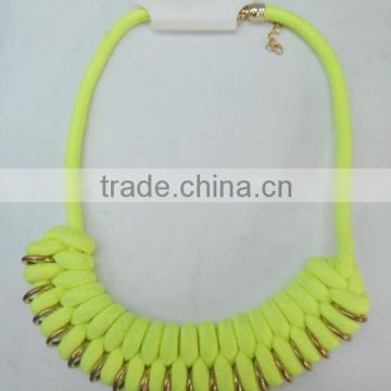 Rope braided neon colored necklace for 2015
