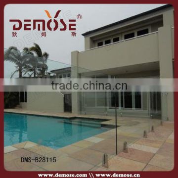 swimming pool tempered glass price with clamps glass DMS-B28115