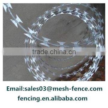 Alibaba Supply Security fencing galvanized razor barbed wire/safety razor wire(ISO9001:2000 professional manufacturer)