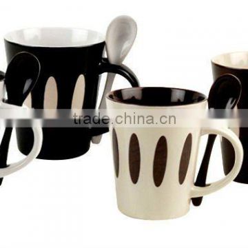 12oz ceramic coffee mug with spoon