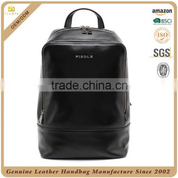 Guangzhou OEM factory custom lady leather backpack black travel bag genuine leather women backpack with your logo