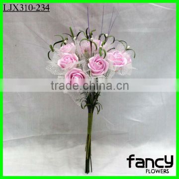 10 heads pink cheap artificial foam flowers wholesale