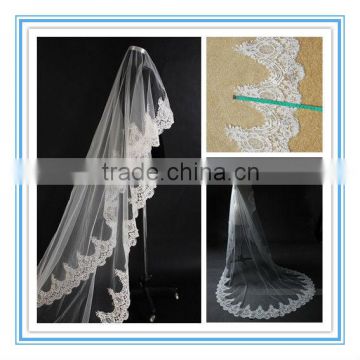 Long Cathedral Lace Edge Bridal Veil Wedding Accessary(AC-1079)