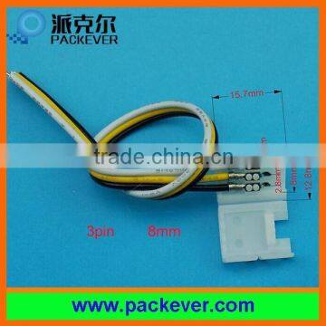 No solder 3 wires LED strip connector with 15cm length wire