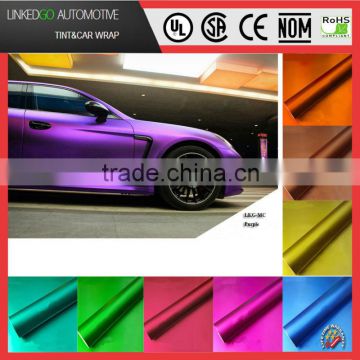 Best price 1.52*20m matte chrome ice red car vinyl with air bubble channel car wrapping