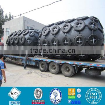 Protective rubber bumpers for ship