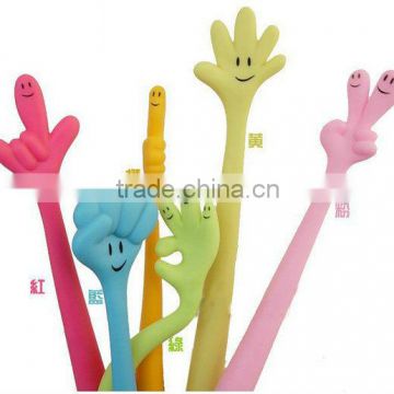 Different hand sign soft rubber fingers pen/flexional/bendable ballpoint pen