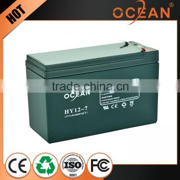 High page yield high quality 12V 7ah excellent quality battery rechargeable