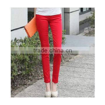 The new Models of color candy colored jeans female feet pencil pants trousers