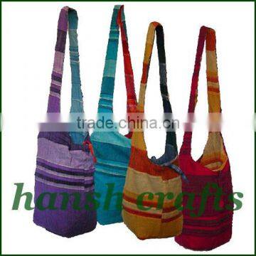 Cotton Fabric Material and Women Gender canvas hobo hippie sling bag