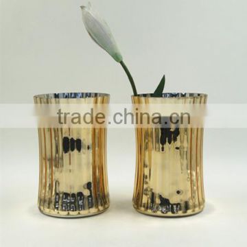 Golden Glass Vase .Glass Vase , Crown color ,2015new table vase