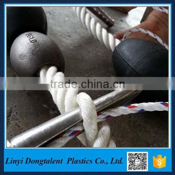 white with blue tracer twist polypropylene mooring pp danline rope
