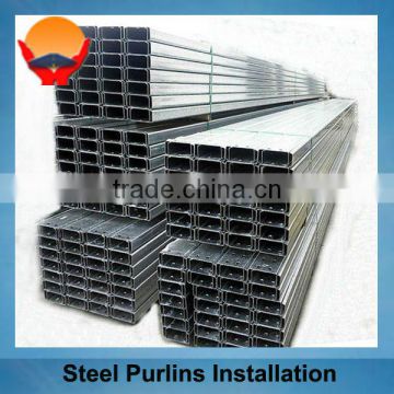 China supplier light building material steel purline