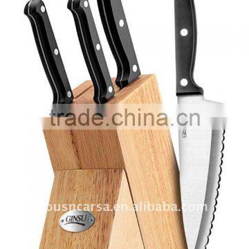 4pcs /set ,POM handle , stainless steel kitchen knife set with wooden block