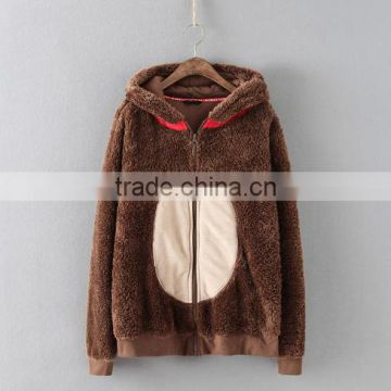 Animal style cute bear women's coat high quality