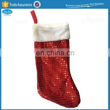 Sequin Fabric Red Christmas Stocking