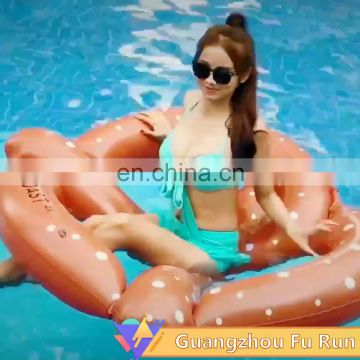 Water Bread Chocolate Donut Inflatable Floating Pretzel Circle Bread Inflatable Swimming Rings Pool Float