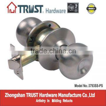 3793SS-PS:TRUST ANSI Grade 3 Cylindrical Passage Knob Lock