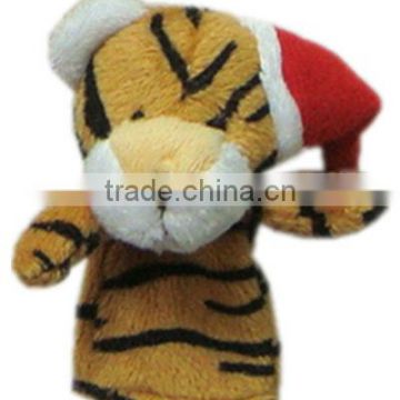 Christmas toys plush tiger finger puppet
