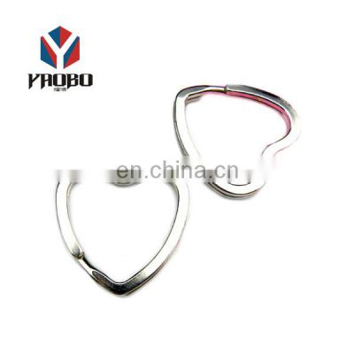 Popular High Quality Colored Metal Heart Shaped Flat Flat Split Ring Keychain