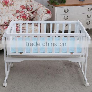Factory price safety and healthy baby wooden crib cot cradle bed