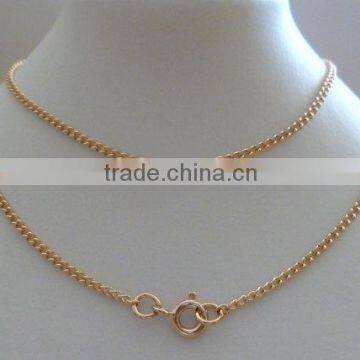 Solid Gold Curb Chain Link Necklace