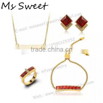 new design 18k gold plated jewelry set for 2015