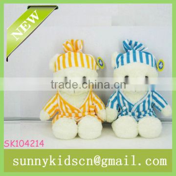 2014 toys plush off-white bear soft plush bear with baby toys manufacturer