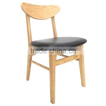 solid wood dining chair with pu leather home furniture