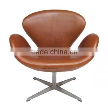 swan chair in vintage leather