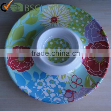 Wholesale decal melamine 2 section divided plate