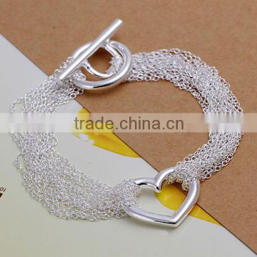 wholesale jewelry fashion 2014 TO heart chain 20CM 925 sterling silver bracelet