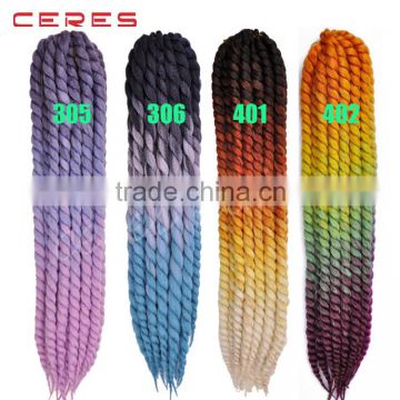 12'' 18'' 24'' Ombre Color Synthetic Cornrows Havana Mambo Twist Colorful Crochet Braid Hair Extension                        
                                                Quality Choice