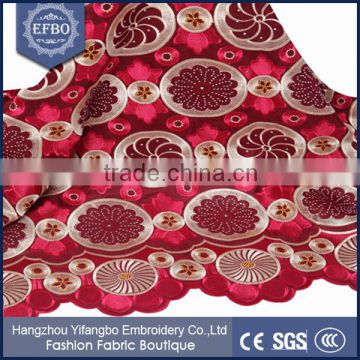 2016 wine nigerian party fabric atiku swiss voile lace african clothing wholesale embroidery organza lace fabric