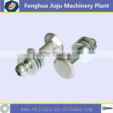 Steel carriage bolt with plain surface