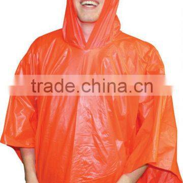 Orange Color Adult PVC Poncho