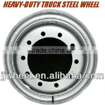 silver commercial truck steel rim