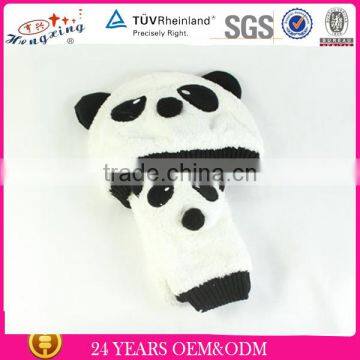 Customized high quality panda plush hat on fashion hat