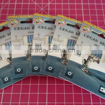 ORGAN DOMESTIC SEWING MACHINE NEEDLES 130/705H JEANS MIX SIZE FOR DENIM ARTIFICIAL LEATER DENSE MATERIAL